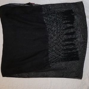 Black sheer sarong with beaded tastle detail